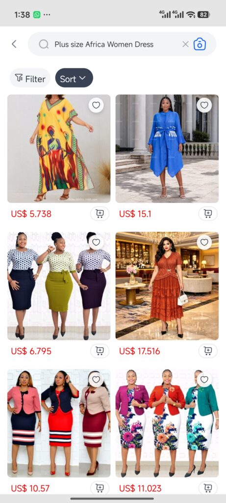 Searching 1688 products in the Aligana app